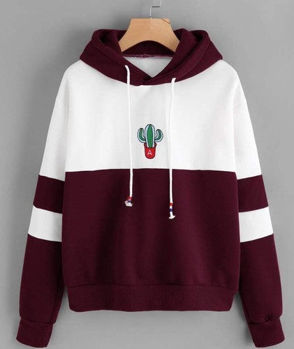 Women's loose hooded printed sweater