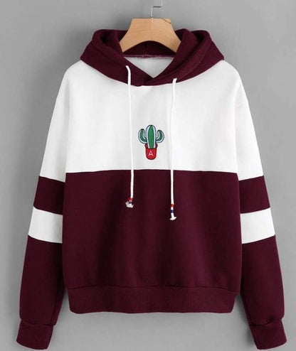 Women's loose hooded printed sweater