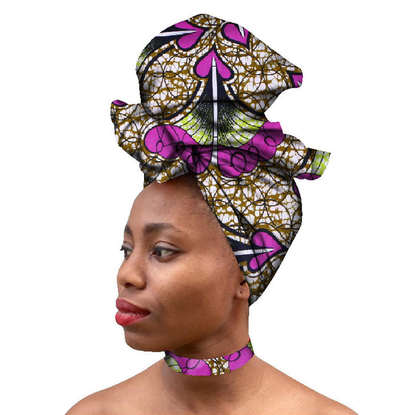 Fabric collar and scarf set exotic African collar
