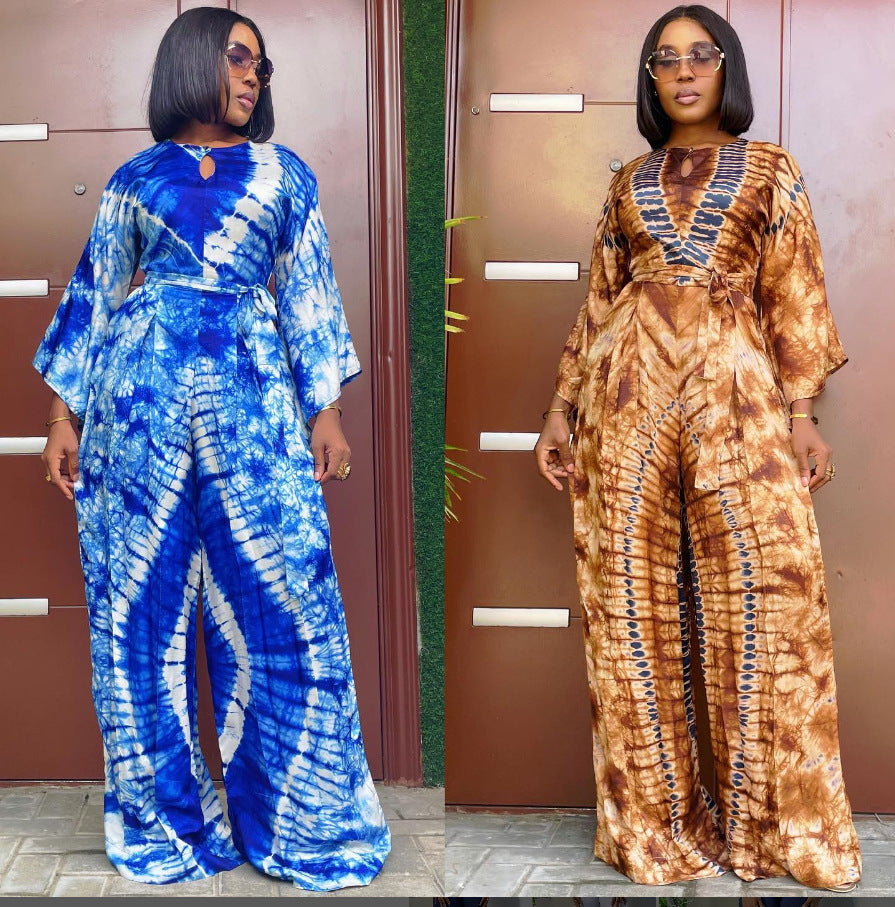 Women's Ethnic Style Retro Printing Fashion Casual Jumpsuit