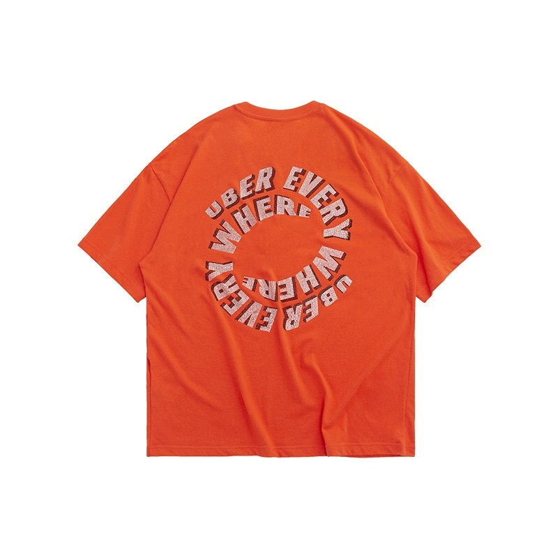 English hot drill hemp cotton T-shirt