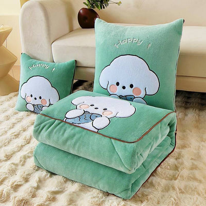 Milk Fiber Cute Dog Multifunctional Pillow Quilt