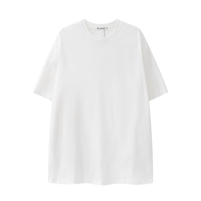 280g Pure Cotton Solid Color Short Sleeve American Casual Loose Shoulder T-shirt