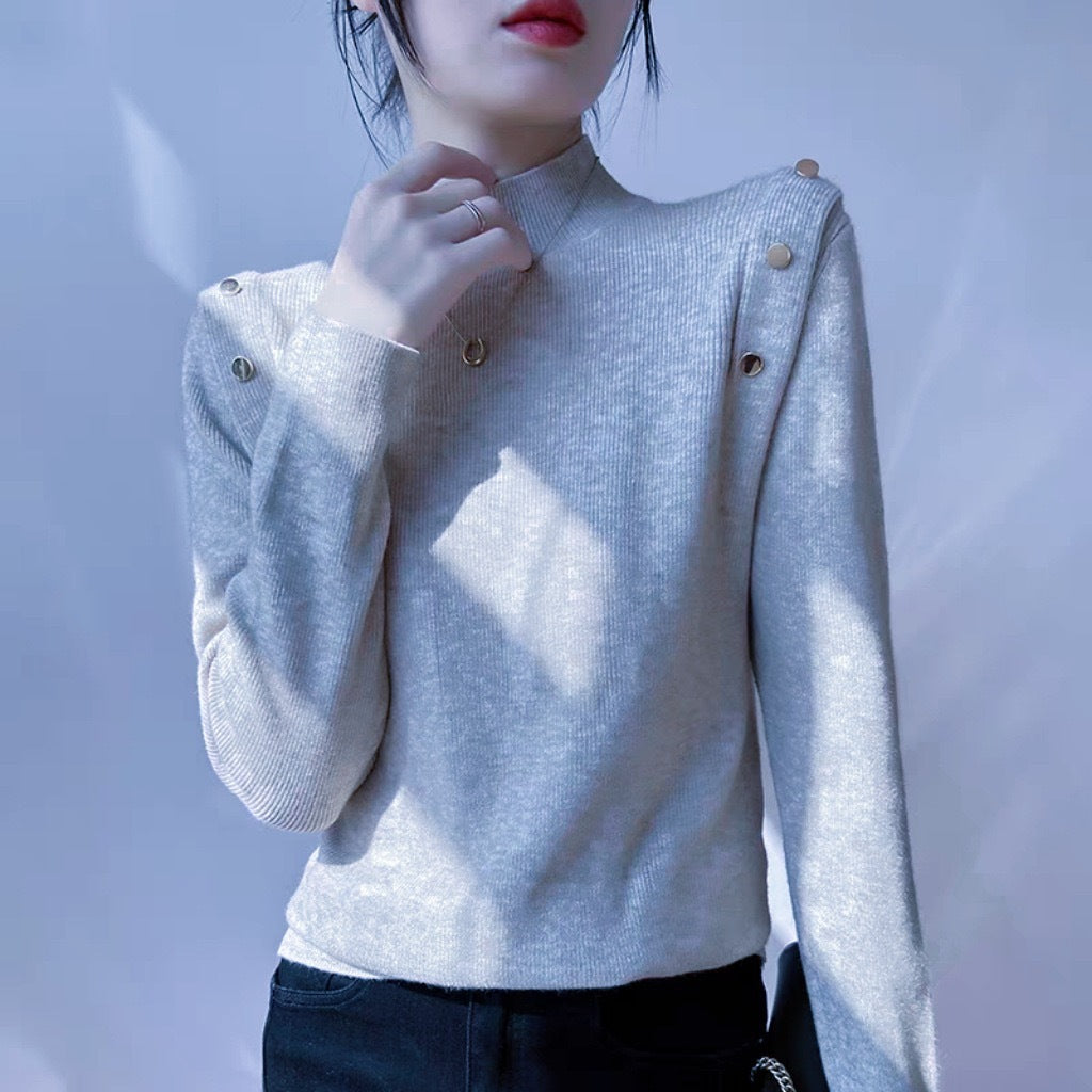 Thickened Half-high Collar Sweater Pullover Long Sleeve Knitted Bottoming Shirt