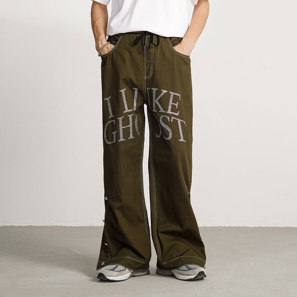 Retro Flared Trousers Men And Women Hip Hop Hipster Casual Pants