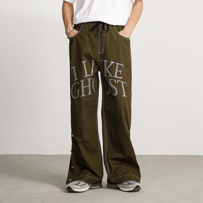 Retro Flared Trousers Men And Women Hip Hop Hipster Casual Pants