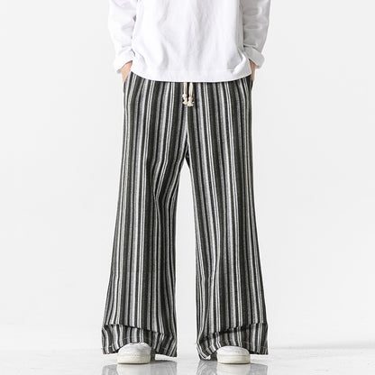 Vintage Stripe Loose Straight Mopping Pants