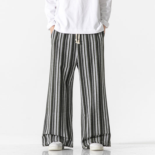 Vintage Stripe Loose Straight Mopping Pants