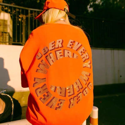 English hot drill hemp cotton T-shirt