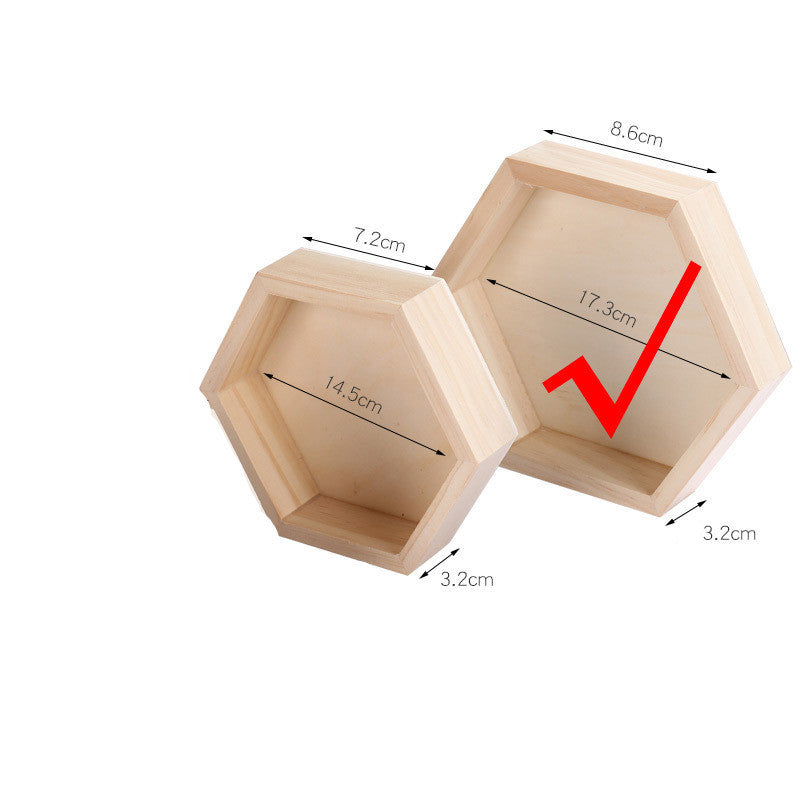 Solid Wood Jewelry Box Jewelry Display Rack Hexagonal Box