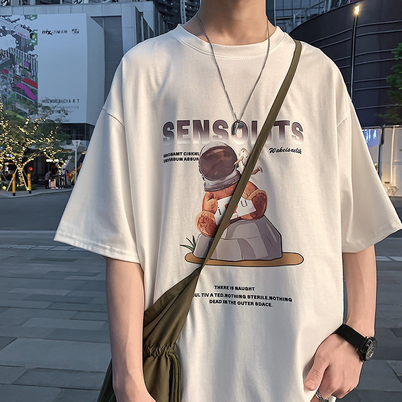 Korean Loose Round Neck Short Sleeves For Lovers