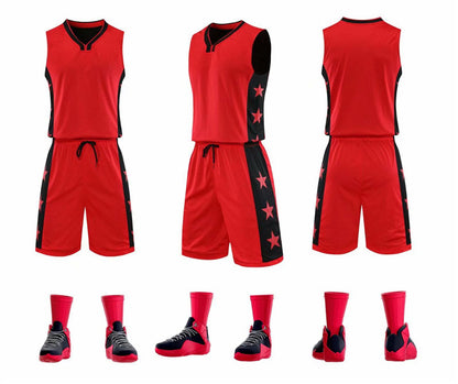 Men Double-Sided Basketball Uniform Suit