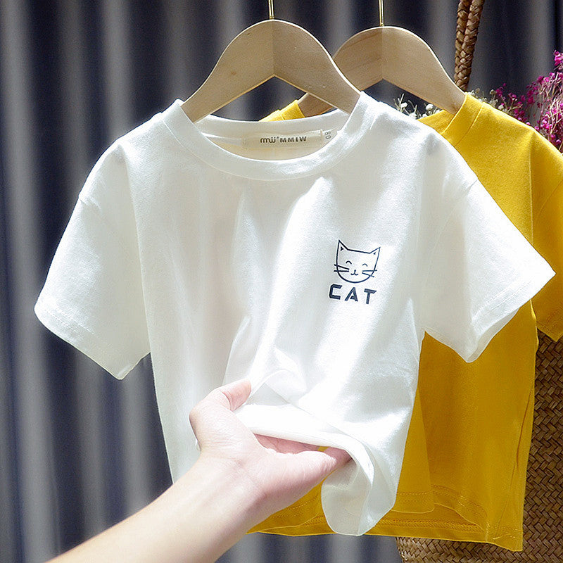 Children's Cartoon All-Match Round Neck Short Sleeve