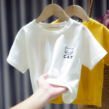 Children's Cartoon All-Match Round Neck Short Sleeve