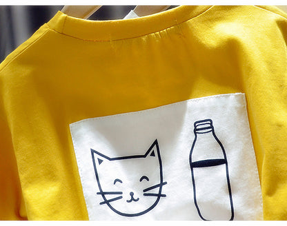 Children's Cartoon All-Match Round Neck Short Sleeve