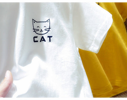 Children's Cartoon All-Match Round Neck Short Sleeve