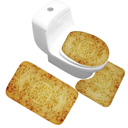 Receiving Bag Three-piece Toilet Bathroom Toilet Carpet Non-slip Absorbent Toilet Floor Mat Classic Pattern