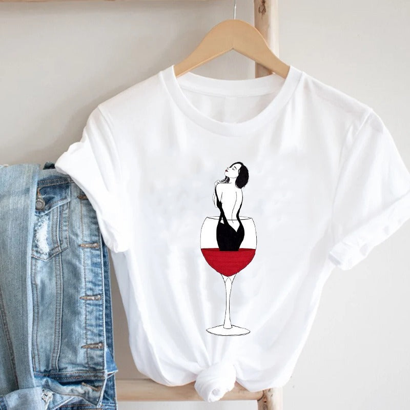 Women'S Short Sleeve T-Shirt With Butterfly Print