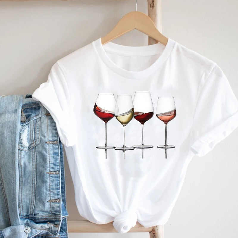Women'S Short Sleeve T-Shirt With Butterfly Print