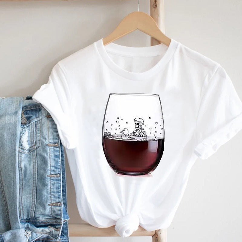 Women'S Short Sleeve T-Shirt With Butterfly Print