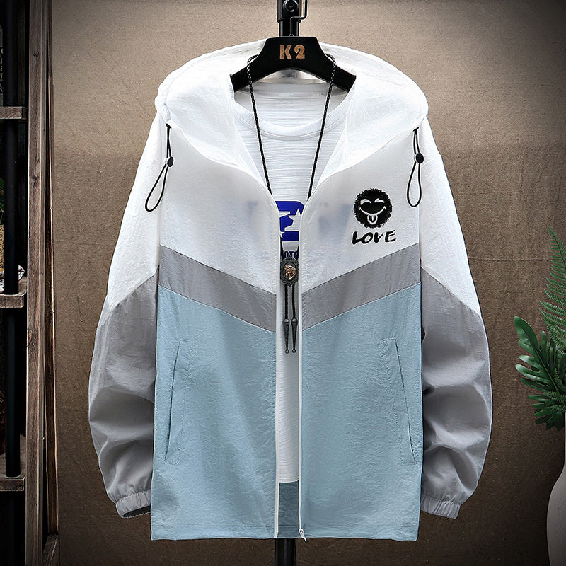 Men's Summer Korean Style Trend Ultra-thin Ice Silk Outdoor Jacket