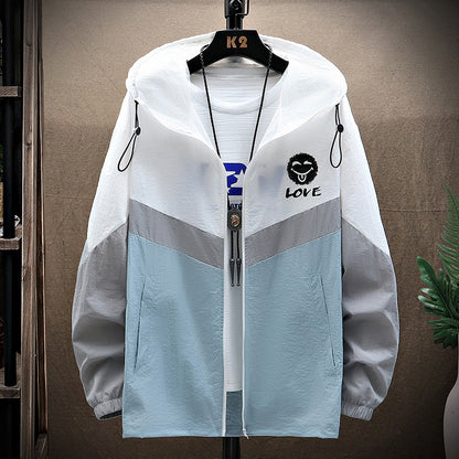 Men's Summer Korean Style Trend Ultra-thin Ice Silk Outdoor Jacket