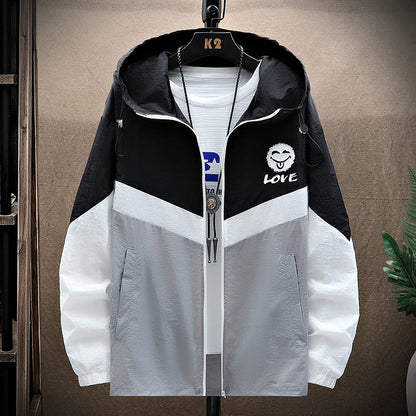 Men's Summer Korean Style Trend Ultra-thin Ice Silk Outdoor Jacket