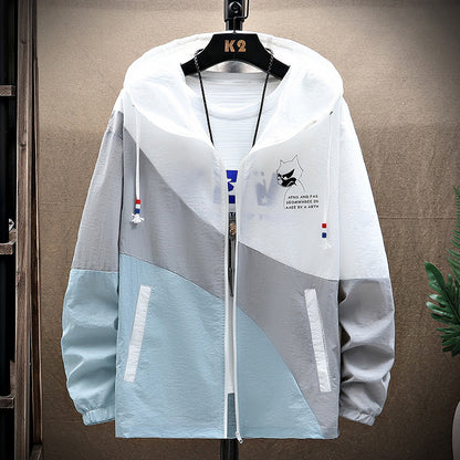 Men's Summer Korean Style Trend Ultra-thin Ice Silk Outdoor Jacket