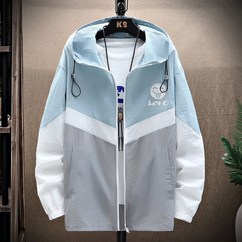 Men's Summer Korean Style Trend Ultra-thin Ice Silk Outdoor Jacket