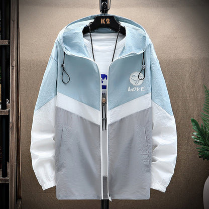 Men's Summer Korean Style Trend Ultra-thin Ice Silk Outdoor Jacket