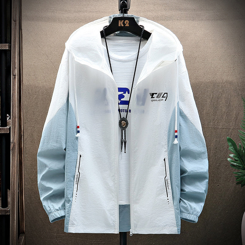 Men's Summer Korean Style Trend Ultra-thin Ice Silk Outdoor Jacket