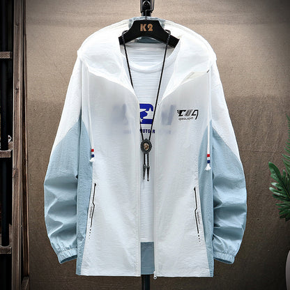 Men's Summer Korean Style Trend Ultra-thin Ice Silk Outdoor Jacket