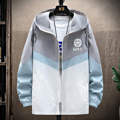 Men's Summer Korean Style Trend Ultra-thin Ice Silk Outdoor Jacket