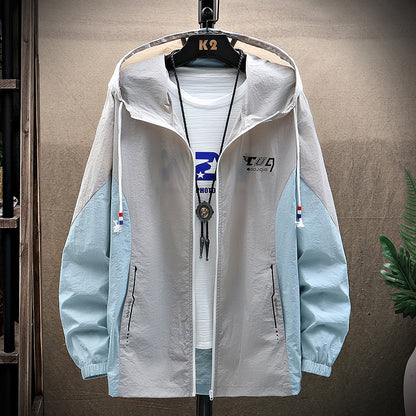 Men's Summer Korean Style Trend Ultra-thin Ice Silk Outdoor Jacket