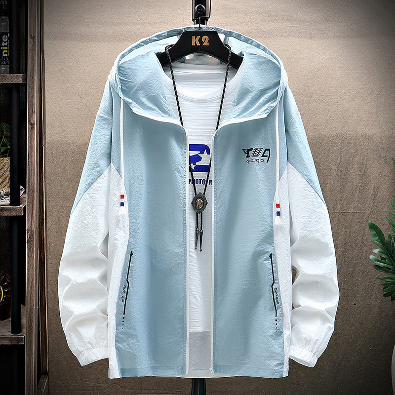 Men's Summer Korean Style Trend Ultra-thin Ice Silk Outdoor Jacket