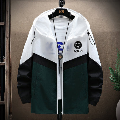 Men's Summer Korean Style Trend Ultra-thin Ice Silk Outdoor Jacket