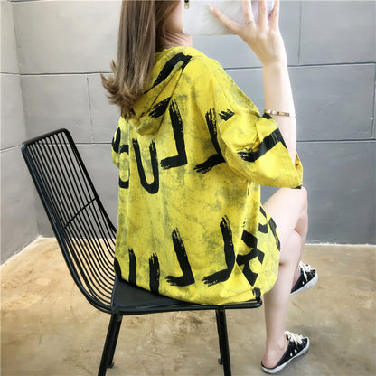 Medium long cotton T-shirt