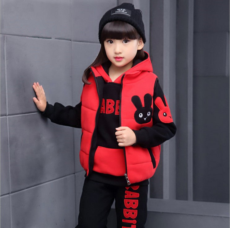 Plush sports suit for casual children's sweater