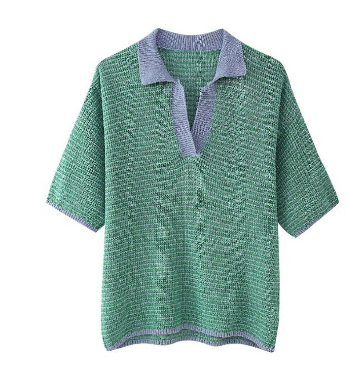 Loose Knitted Top High Waist Knit Shorts Suit