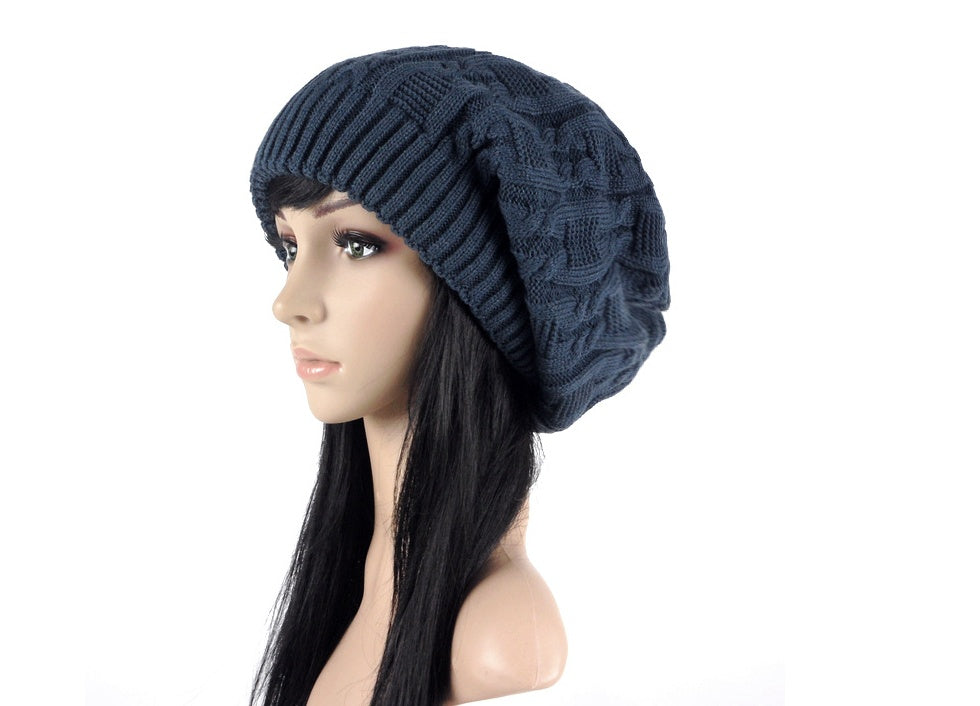Winter Pile Knitted Woolen Women's Double-layer Hat