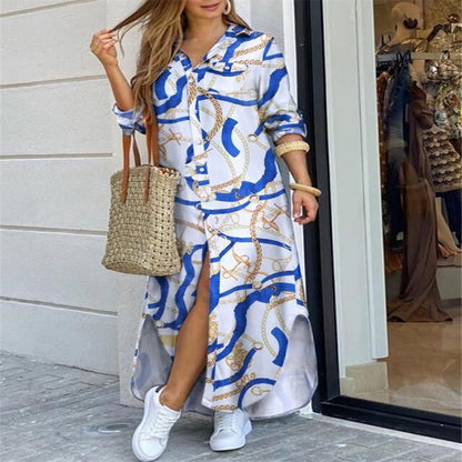 Irregular print shirt skirt