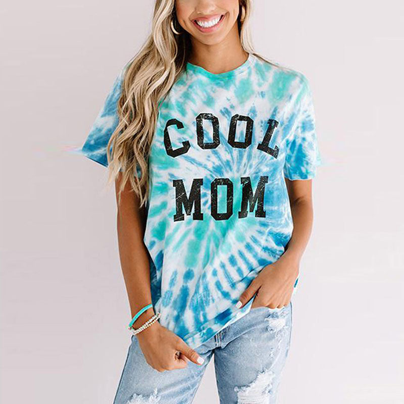 European And American Digital Printing Short-sleeved Women's Summer Loose T-shirt