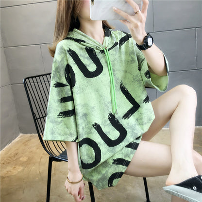 Medium long cotton T-shirt