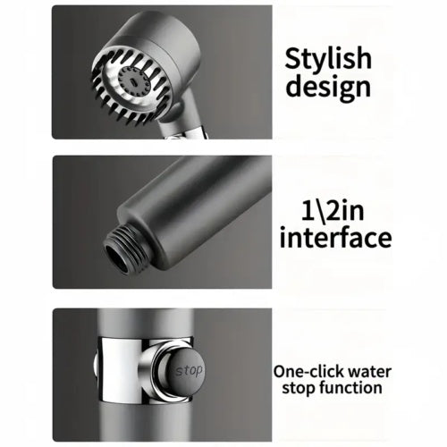 3 Modes Shower Head With Filter High Pressure Water Saving Massage Scalp
