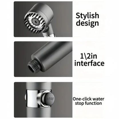 3 Modes Shower Head With Filter High Pressure Water Saving Massage Scalp