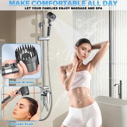 3 Modes Shower Head With Filter High Pressure Water Saving Massage Scalp