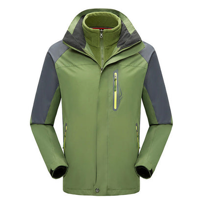 Winter Fleece-lined Thickened Three-in-one Shell Jacket Outdoor Windproof Waterproof Mountaineering Suit