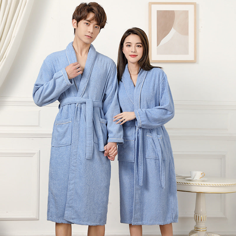 Towel Material Bathrobe Men's And Women's Pajamas