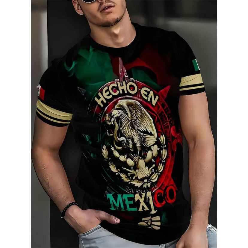 Men's Short-sleeved T-shirt Business Casual Series Digital 3D Printing