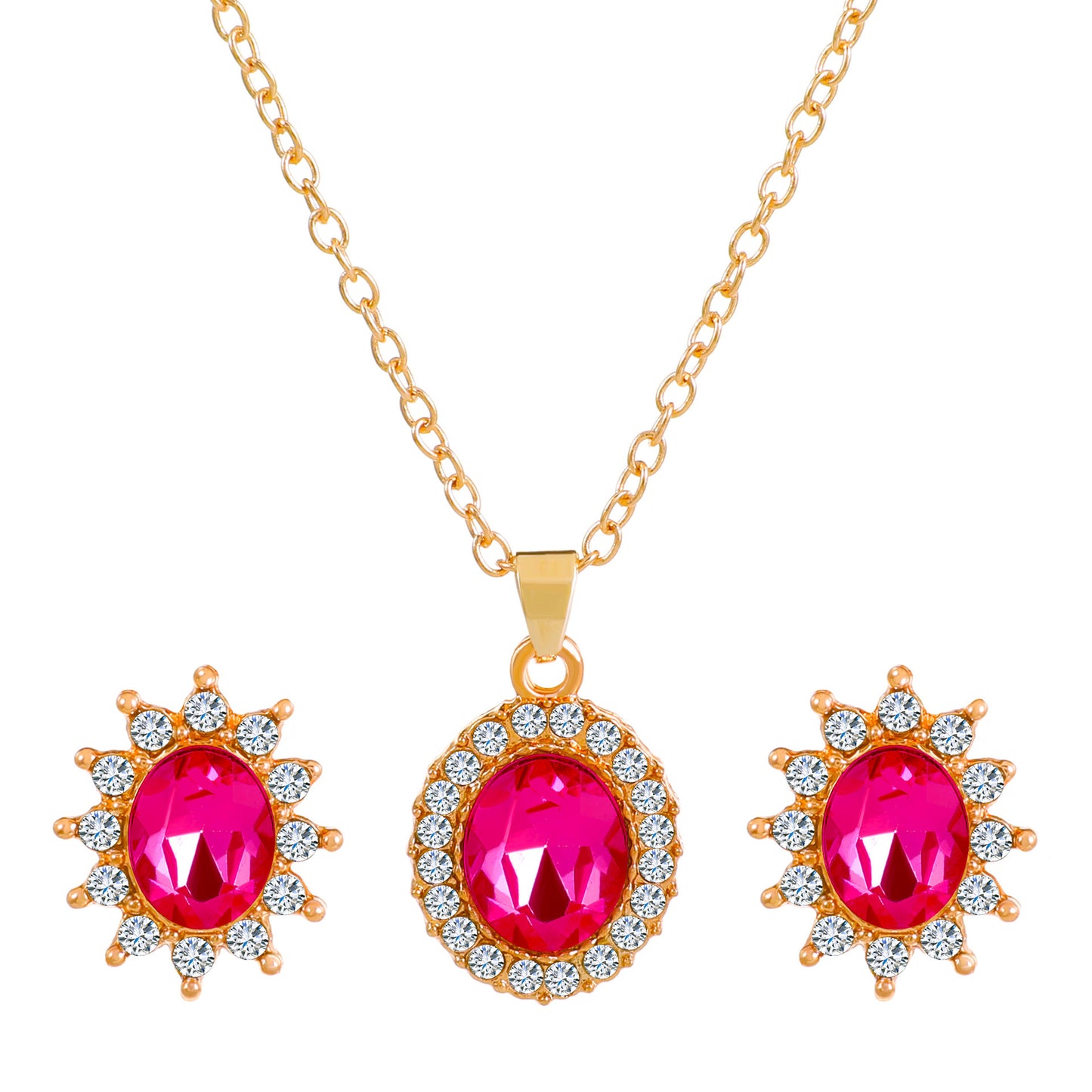 Female SUNFLOWER Earrings And Necklace Set